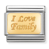 Nomination Composable Classic Link 030121/33 I Love Family in 18K Gold